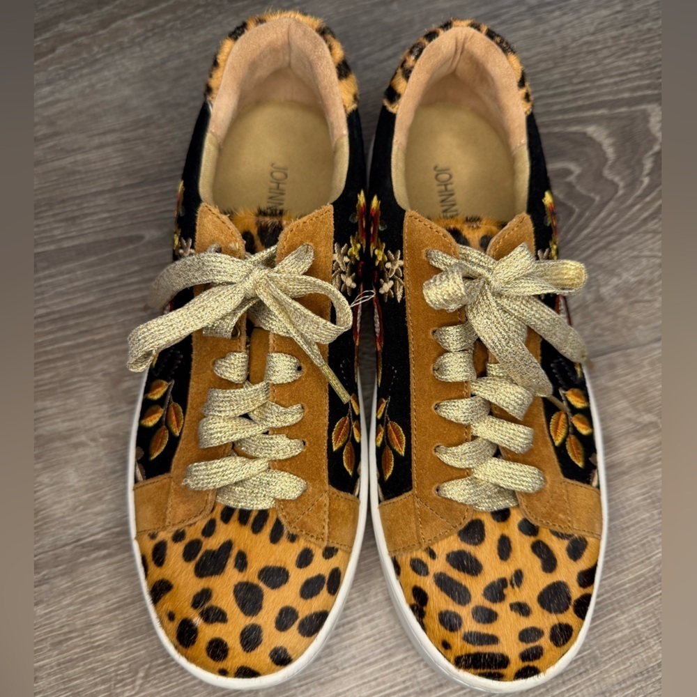Johnny Was Acacia Leopard Sneakers Size 6 - Picture 2 of 11